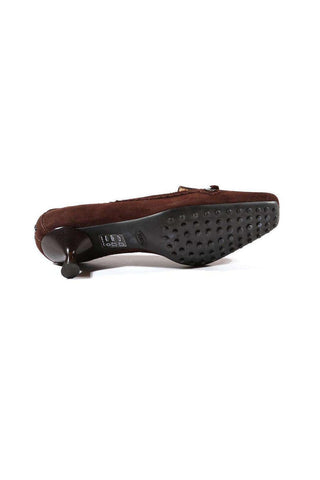 Tods Designer Shoes Designer Brown Leather Pumps (TDW05)
