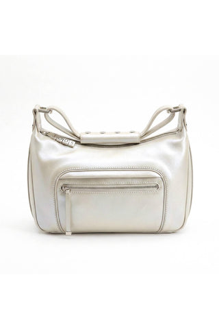 Tods Handbag "Mercer" Silver Metallic Leather Bag (TD1752)