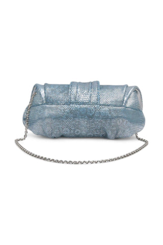Tods Handbag Snake Embossed Leather Evening Bag Blue (TD1742)