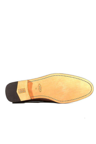 Tods Men's Designer Shoes Italian Moassiomo Wilson Pebbeled Leather Dark Brown (TDM13)