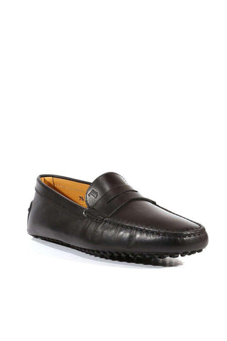 Tods Men Gommini Driving Leather Square Toe Loafers Black (TDM25)