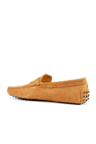 Tods Men Gommini Textured leather Moccasin Nuovo Beige(TDM31)