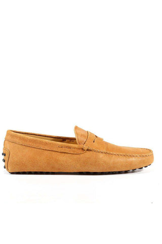 Tods Men Gommini Textured leather Moccasin Nuovo Beige(TDM31)