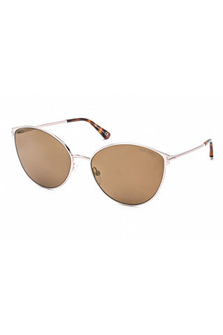 Tom Ford FT0654 Women's Sunglasses Shiny Rose Gold / Mirrored Brown