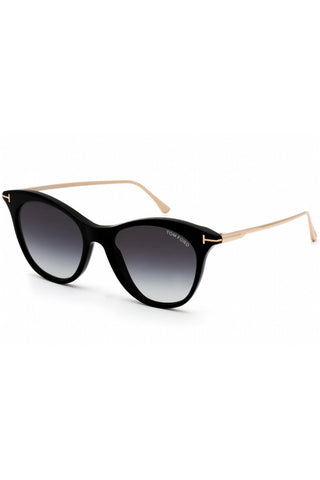 Tom Ford FT0662 Sunglasses Shiny Black/Palladium / Gradient Smoke Silver (S) Women's