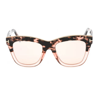 Tom Ford FT0685 Sunglasses Pink Havana / Champagne/Silver Flash-AmbrogioShoes