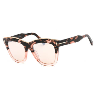 Tom Ford FT0685 Sunglasses Pink Havana / Champagne/Silver Flash Women's-AmbrogioShoes