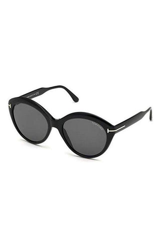 Tom Ford FT0763-F Sunglasses Shiny black / Smoke (S) Women's