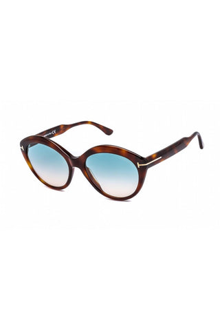 Tom Ford FT0763 Women's Sunglasses Blonde Havana / Gradient Green