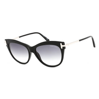 Tom Ford FT0821 Sunglasses Shiny Black / Gradient Smoke Women's-AmbrogioShoes