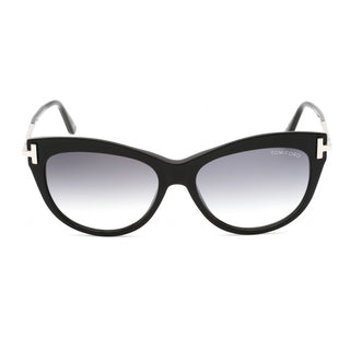 Tom Ford FT0821 Sunglasses Shiny Black / Gradient Smoke Women's-AmbrogioShoes