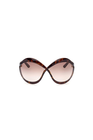 Tom Ford FT0902 Sunglasses Dark Havana / Gradient Brown Women's (S)
