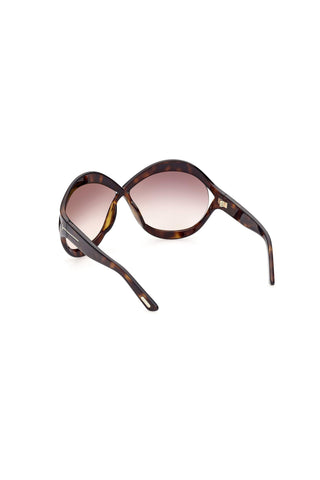 Tom Ford FT0902 Sunglasses Dark Havana / Gradient Brown Women's (S)