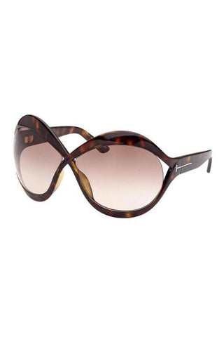 Tom Ford FT0902 Sunglasses Dark Havana / Gradient Brown Women's (S)