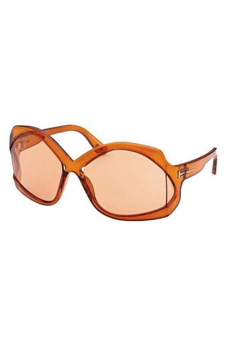 Tom Ford FT0903 Sunglasses Shiny Dark Brown / Brown Women's (S)