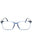 090 - shiny blue/clear/blue-light block lens