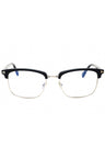 090 - shiny blue/clear/blue-light block lens