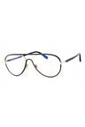 001 - shiny black/clear/blue-light block lens