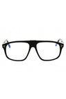 001 - shiny black/clear/blue-light block lens