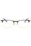 001 - shiny black/clear/blue-light block lens