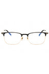001 - shiny black/clear/blue-light block lens