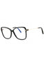 001 - shiny black/clear/blue-light block lens