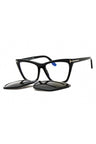 001 - shiny black/clear/blue-light block lens