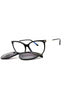 001 - shiny black/clear/blue-light block lens