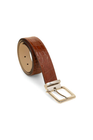 Tuzzi Uomo Men's Italian Genuine Exotic Crocodile Men's Luxury Belt (TZ1000)-AmbrogioShoes