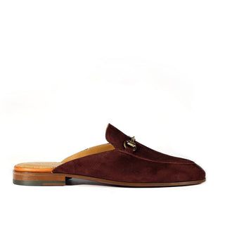 Valentino 19700 Amarone Suede Slipper Mules (VAL1004)-AmbrogioShoes