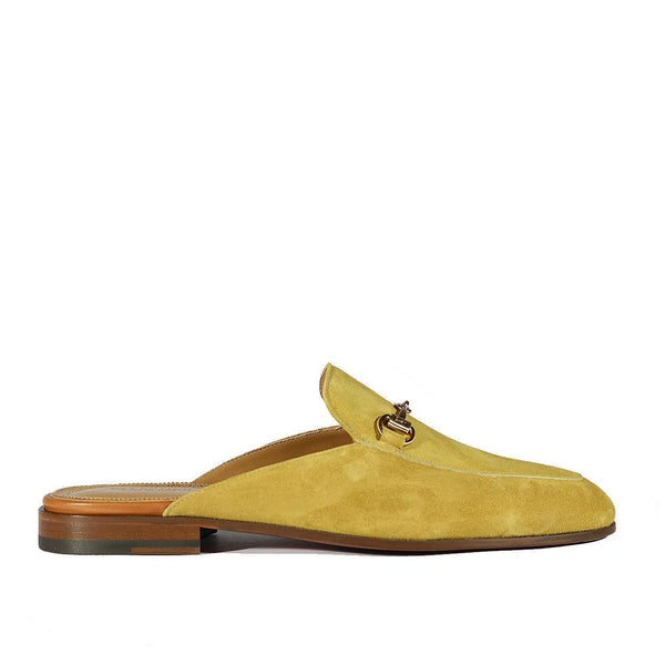 yello LOVABLE SNEAKER MULES Sサイズ Valentino 19700 Men's Shoes Golden Lime Suede Leather Slipper