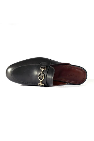 Valentino 19700/M Gray Leather Slipper Mules (VAL1001)