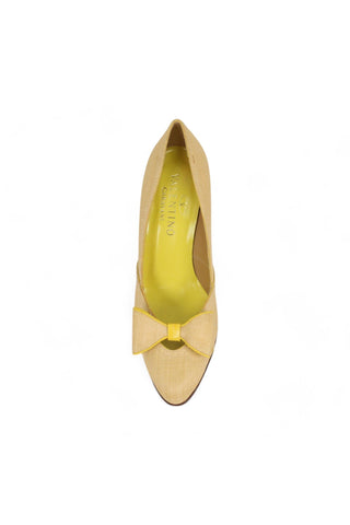 Valentino Beige Wedge Straw High-Heel Sandals (VALW03)