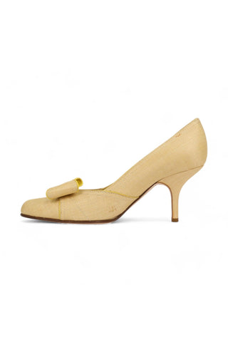 Valentino Beige Wedge Straw High-Heel Sandals (VALW03)