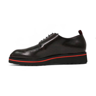 Valentino Dante Polished Calf-Skin Leather "V" logo Derby (VAL1009)-AmbrogioShoes