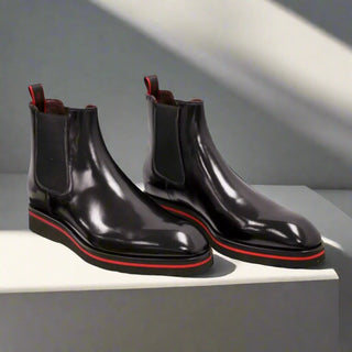 Valentino Dayton Polished Calf-Skin Leather Chelsea Boots (VAL1011)-AmbrogioShoes