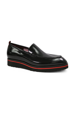 Valentino Deacon 19521 Polished Leather Slip-On Black Loafers (VAL1008)