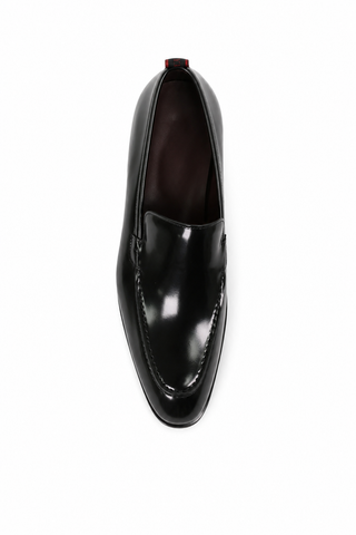 Valentino Deacon 19521 Polished Leather Slip-On Black Loafers (VAL1008)