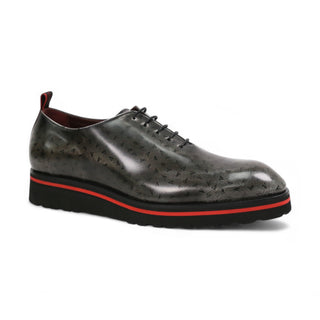 Valentino Dult Polished Calf-Skin Leather Whole Cut Oxfords (VAL1010)-AmbrogioShoes