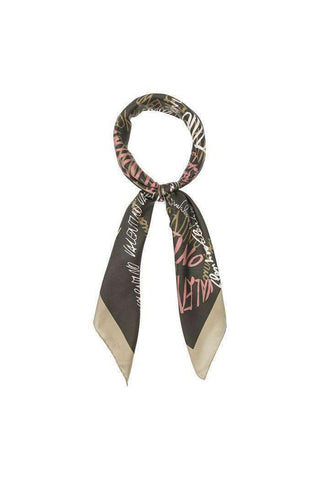 Valentino Silk Scarf With Patterned Motif In Dark Green & Light Green (VTS108)