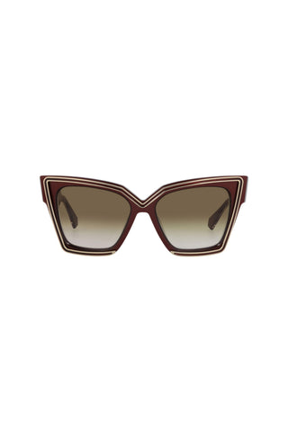 Valentino VLS BORDEAUX/WHITE GOLD Sunglasses