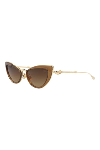 Valentino VLS CRYSTAL MEDIUM BROWN/LIGHT GOLD Sunglasses