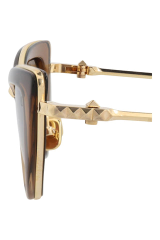 Valentino VLS CRYSTAL MEDIUM BROWN/LIGHT GOLD Sunglasses