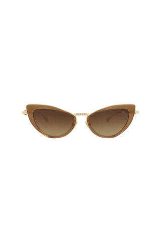 Valentino VLS CRYSTAL MEDIUM BROWN/LIGHT GOLD Sunglasses