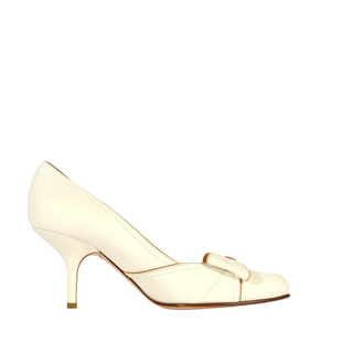 Valentino White Calf-Skin Leather High-Heel Sandals (VALW05)-AmbrogioShoes