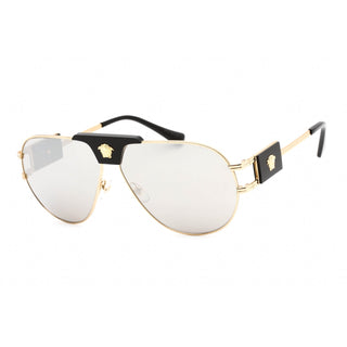 Versace 0VE2252 Sunglasses Gold /Light Grey Mirrored Silver-AmbrogioShoes