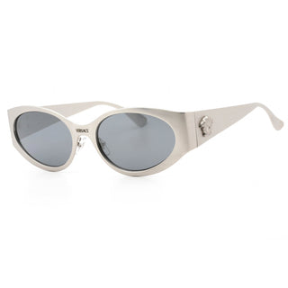 Versace 0VE2263 Sunglasses Matte Silver / Light Grey Mirror-AmbrogioShoes