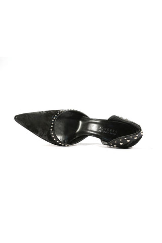 Versace Women's Black Leather Pumps Designer Shoes (V1502)