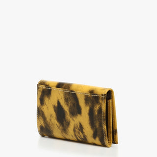 Vivienne Westwood Leather Abstract Pattern Yellow / Brown Women's Wallet (VW109)-AmbrogioShoes