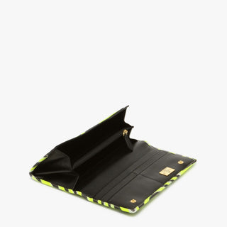 Vivienne Westwood Leather Animal Print Neon Yellow / Black Long Women's Wallet (VW100)-AmbrogioShoes
